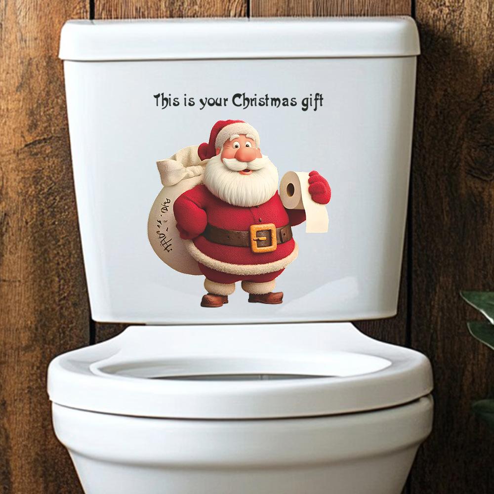 Santa Claus's Bathroom Toilet Beautification Stickers for Giving Gifts
