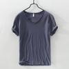 T-shirt da uomo semplice in cotone sottile traspirante slim a maniche corte T-shirt casual da uomo tinta unita a maniche corte Maglietta di base