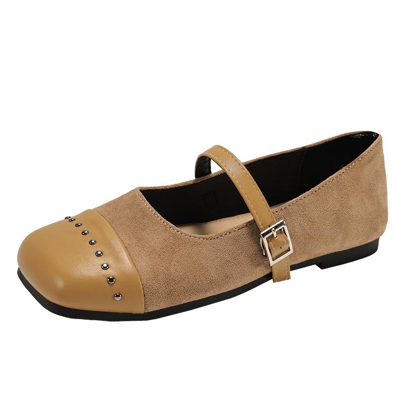 Fashion temperament retro ballet style flat bottom shallow mouth single shoes women's 2025 new spring and autumn soft sole Mary Jane small leather sho