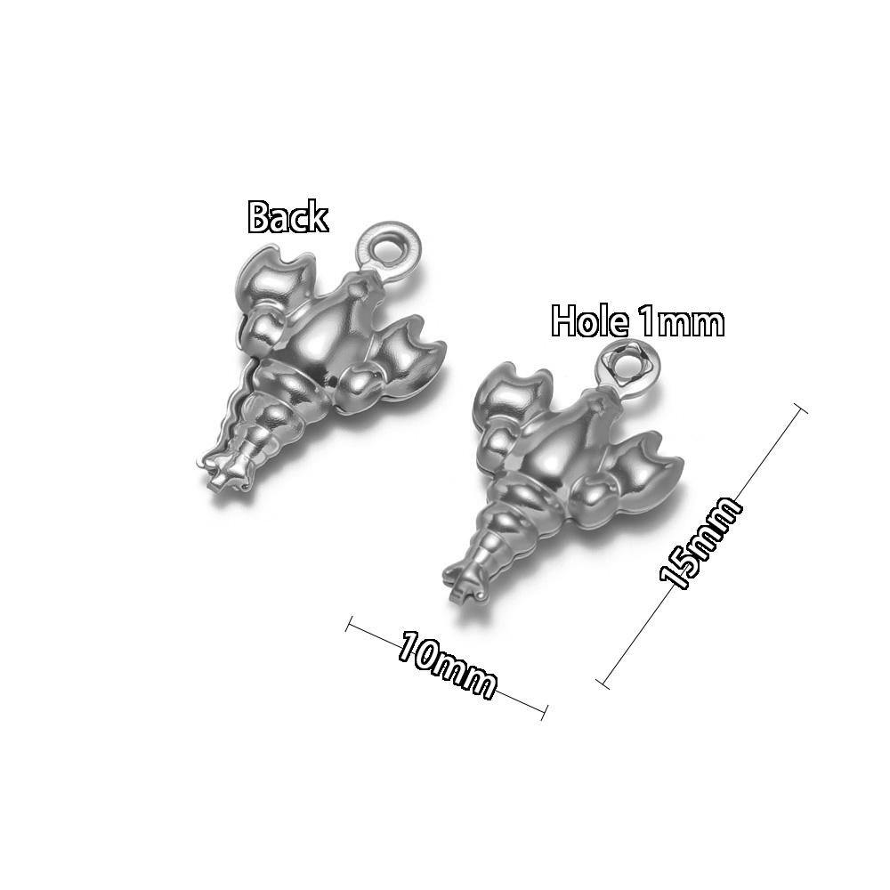 20Pcs Stainles Steel Hollow Ocean Pendants Sea Shells Lobster Starfish Charms DIY Necklace Marine Animal Pendant Jewelry Making