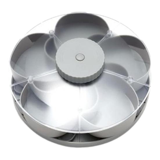 Divided Spin Serving Tray for Snack Dips Party Appetizers Rotating Snack Box Container with Lid Flower Shape Multi-Compartment Susan Organizer for