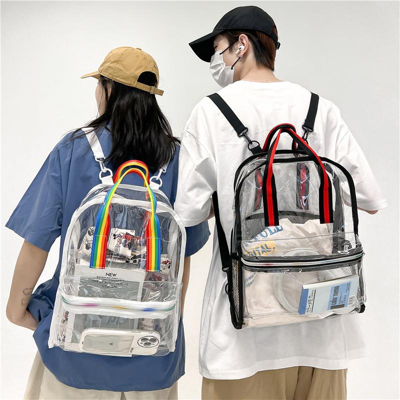 PVC transparent backpack PVC backpack PVC schoolbag Summer waterproof PVC beach bag