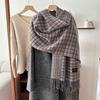 Korean Style Autumn and Winter Fresh and Gentle Retro Warm Scarf Women's Shawl Versatile Commuting Tassel Fine Sand Imitation Cashmere Scarf
