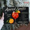 Vintage Tennskylt Aperol Spritz Recept Metallväggkonst Kök Barinredning