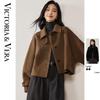 VICTORIA&VERA Women's Retro Short Double-Faced Wool Coat V9017D08