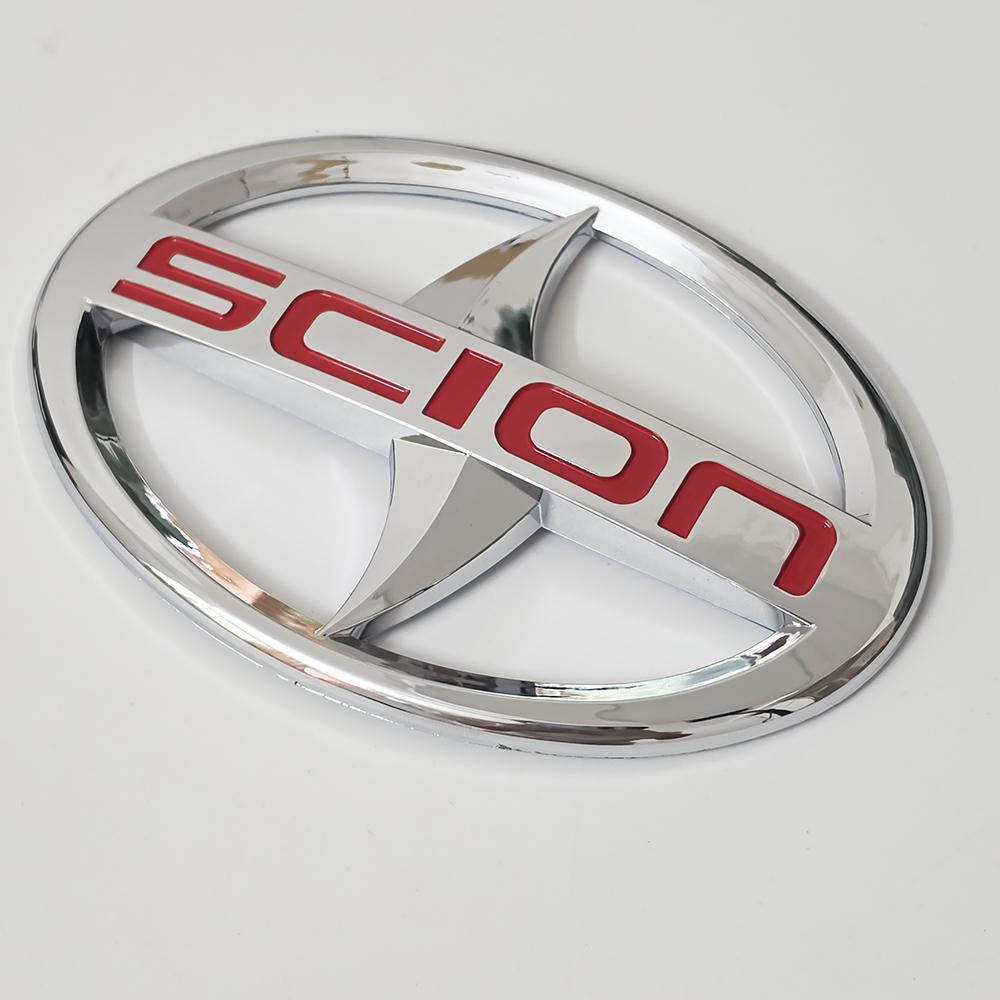 

3D Chrome Scion Car Emblem Badge Sticker Front Grille Rear Trunk Decal for Toyota Scion XB TC FR-S IM IA Exterior Replacement Steering wheel badge
