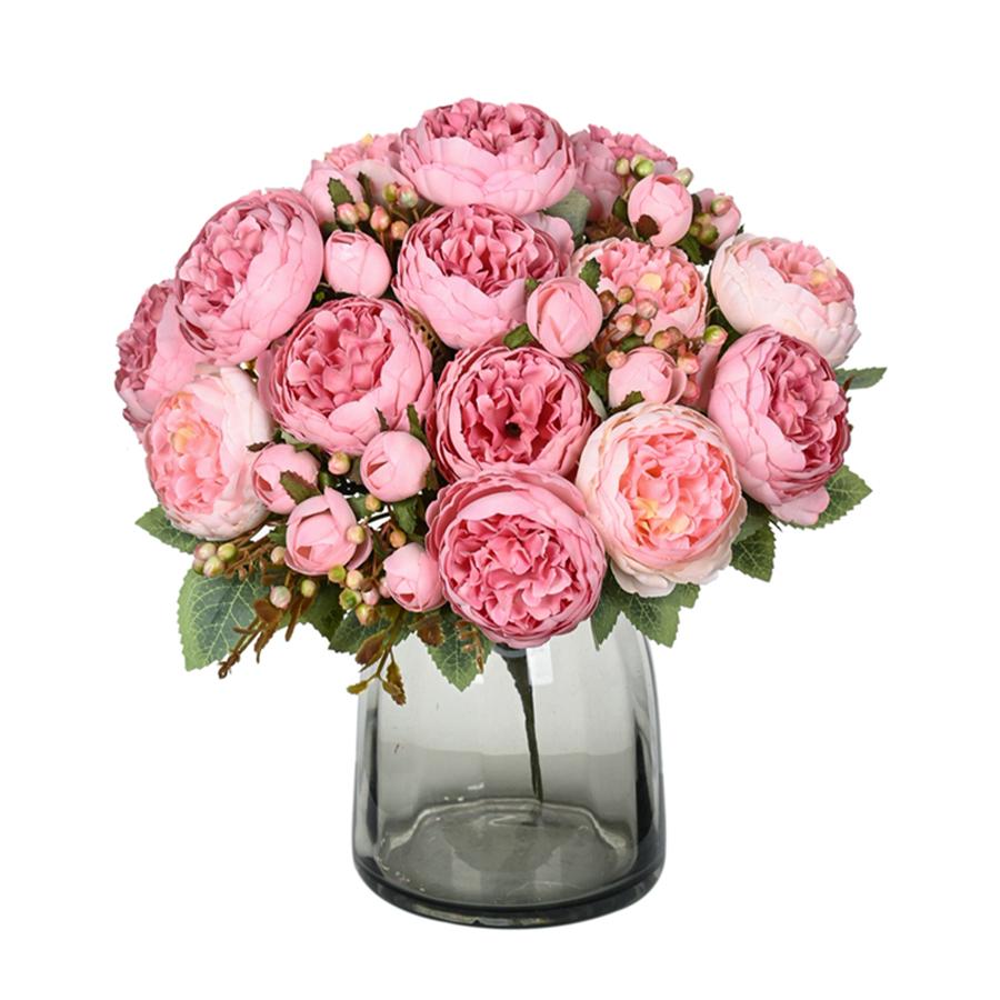 7 Gabeln Seide Künstliche Blume Pfingstrose Haus Raum Hochzeitskranz Festival Party Außenbogen Hintergrund Dekor Blumengesteck