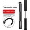 Bärbar Cykelpump 160PSI Högtryck Teleskopisk Däckpump Passar   och   Ventil