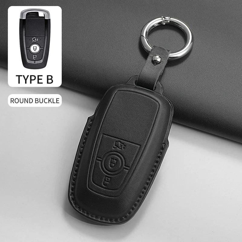 Car Key Case Cover Shell Fob for Ford Ranger Wildtrak Focus Explorer Edge EcoSport C-Max Galaxy Mondeo for Mustang PU Accessory