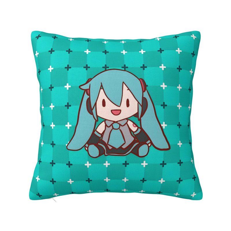 Custom Nordic Style Hatsunes Miku Anime Cushion Cover 45x45cm Soft Cartoon Manga Pillow Case for Sofa Car Square Pillowcase 30cmx30cm