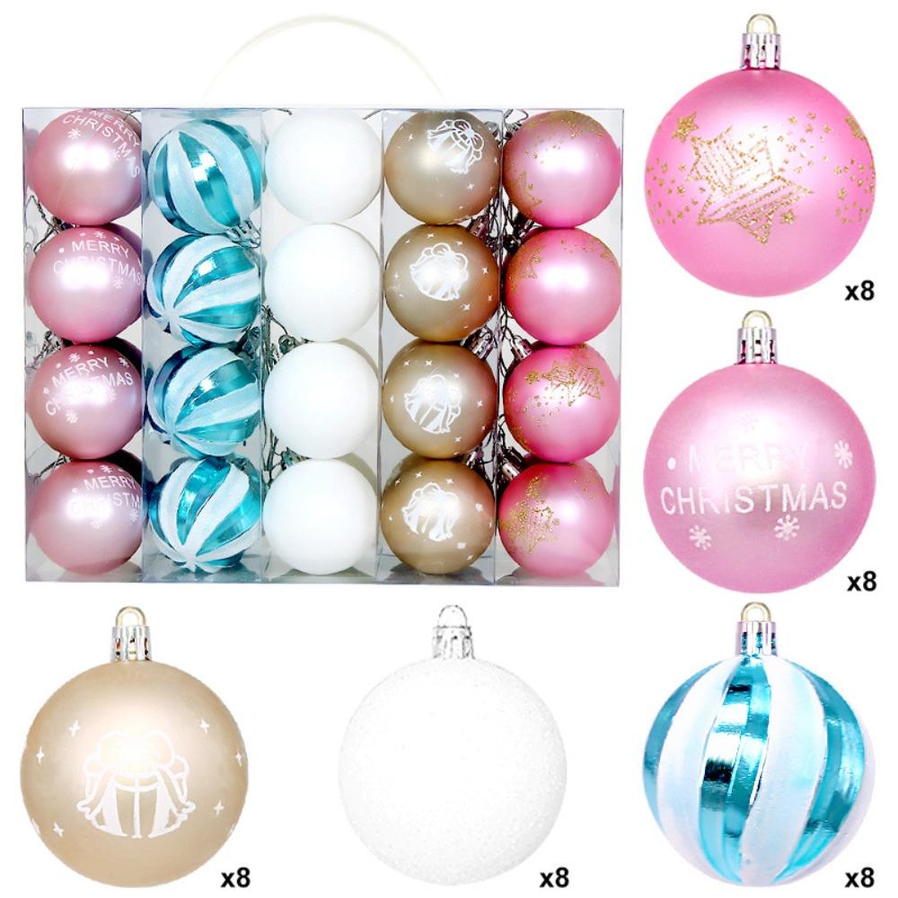 40PCS Durable Plastic Christmas Ball Set Multicolor 6cm Christmas Tree Balls Suspensable Xmas Baubles Storefront