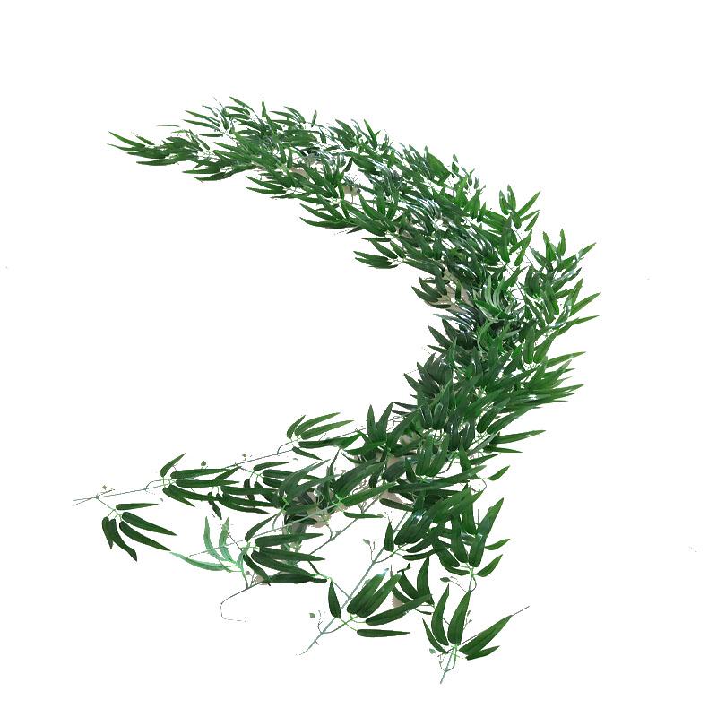 2-Meter Green Bamboo Leaf Vine - Plastic Hanging Ceiling Decoration
