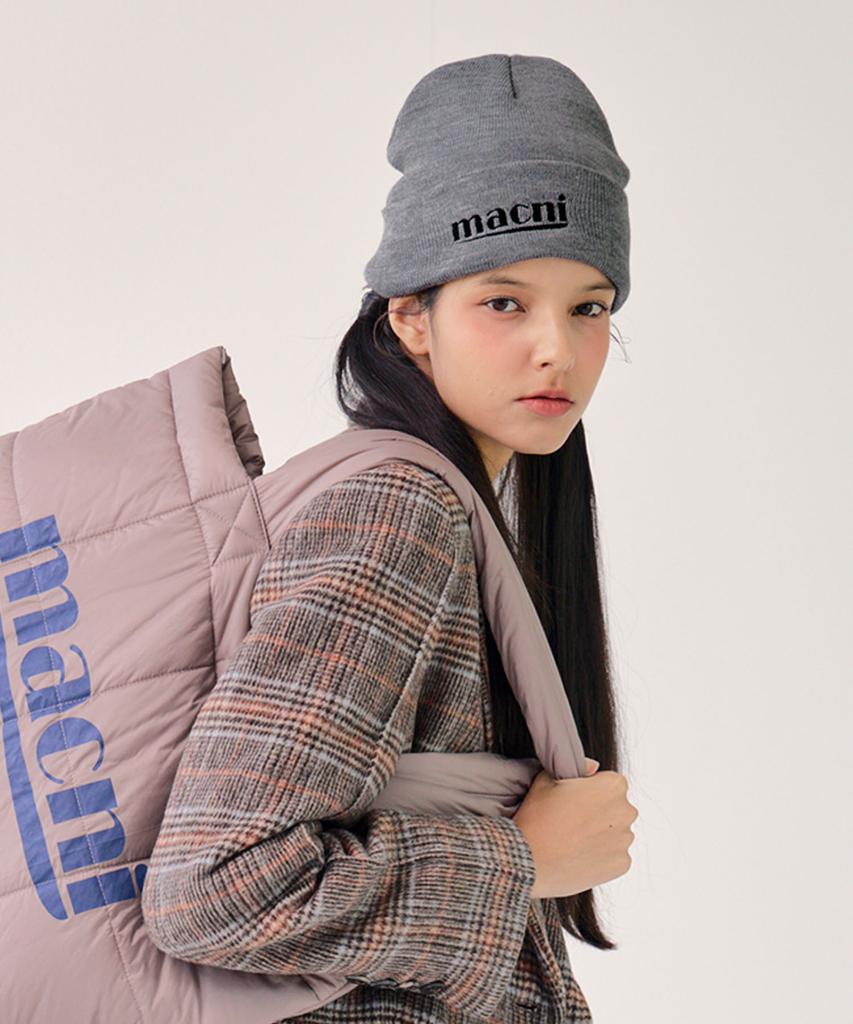 Makeuni Logo Knit Beanie_Grey