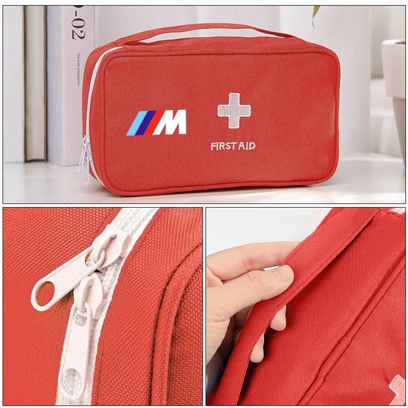 Car Sticker Hot 2025 First Aid Medicine Storage Bag Outdoor Home Travel Medical Kit For BMW Power Performance M4 M3 M5 M6 F30 F1