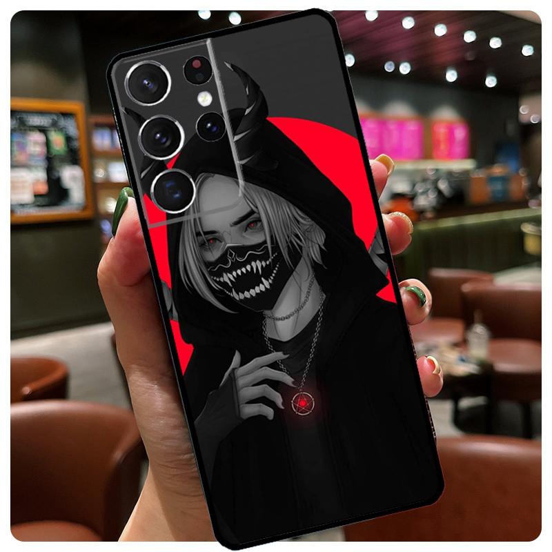 Anime Girl Mask Phone Case For Samsung Galaxy S25 Ultra S20 S21 S22 S23 S24 Ultra S9 S10 Plus S25 FE Cover