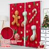 Set aus 2 flach bedruckten, hochwertigen Weihnachtsvorhängen mit stilvollen Elementen, einschließlich Lebkuchen, digital bedrucktes Polyester