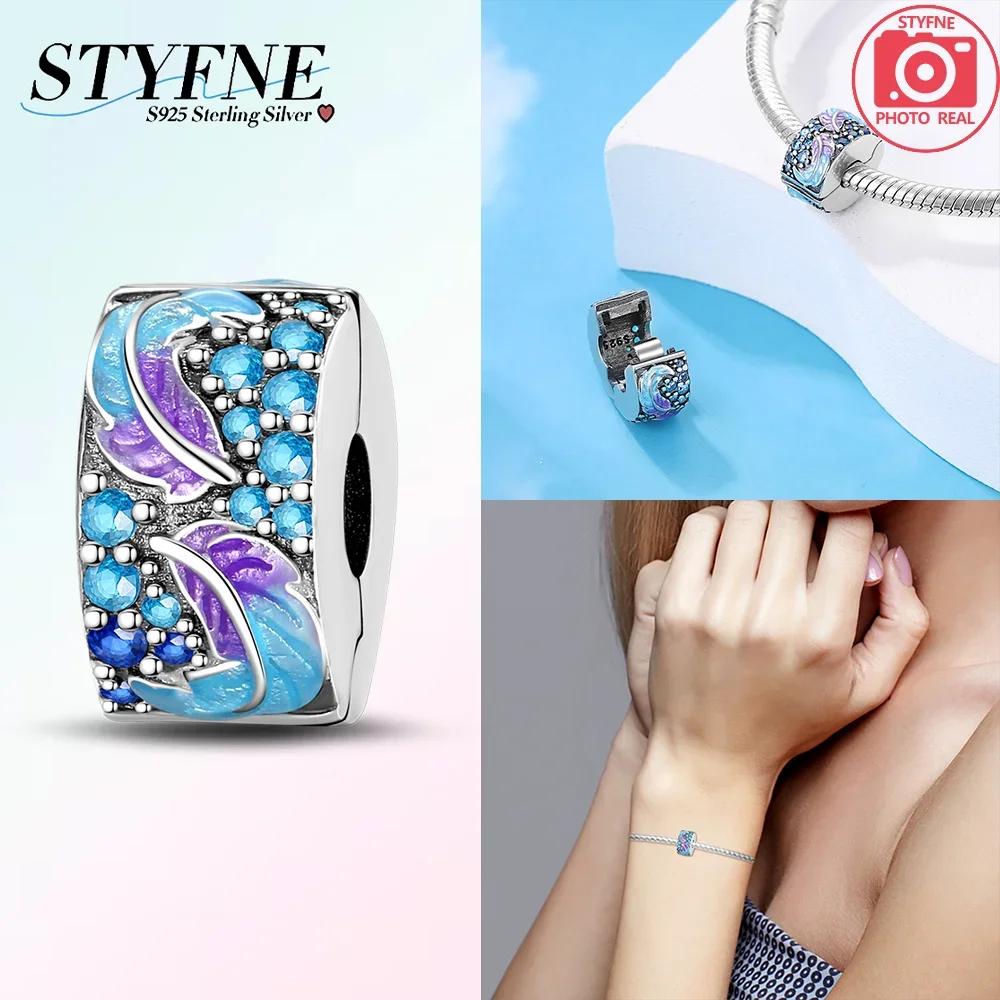 Original Copper Four-Leaf Clover Pink Zircon Snowflake Lock Charm Heart Beads Fit Bracelet Women Jewelry Diy Gift Accessory