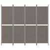 4 Piece Anthracite Folding Screen 200 X 180 Cm Fabric