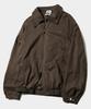 Placestudioman Pull-Up Suede Minimal Western Cut Collar Zip-Up Jacket [Brown]