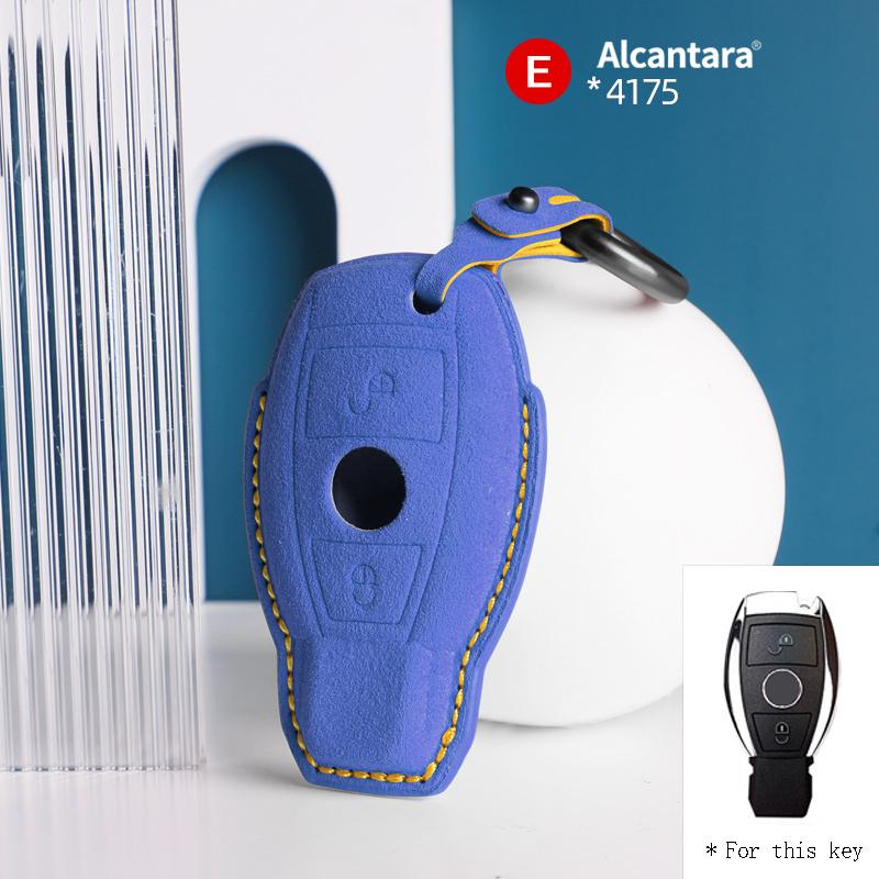 New suede car key case cover protector shell For Mercedes Benz A B C E Class GLS GLA GLK GLC CLS CLA AMG W204 W205 W212 W463