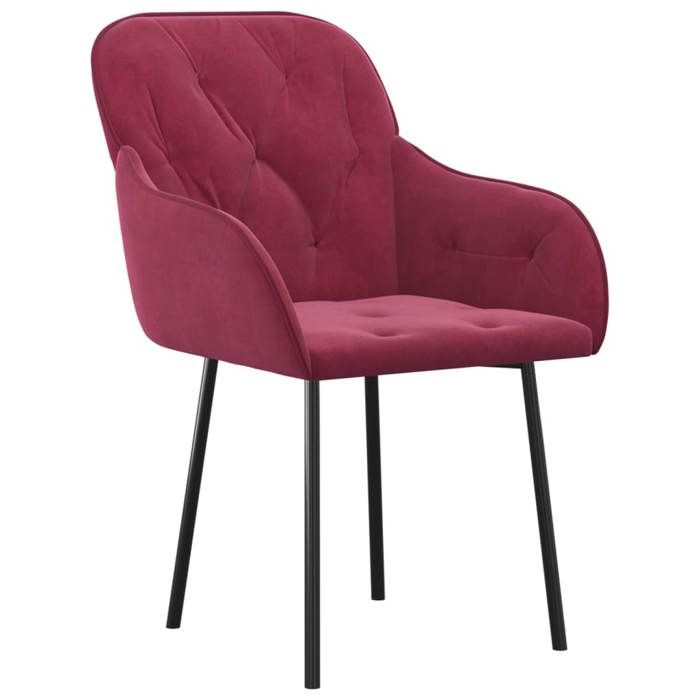 VidaXL Chaises de salle à manger 2 pcs Rouge bordeaux Velours 344850