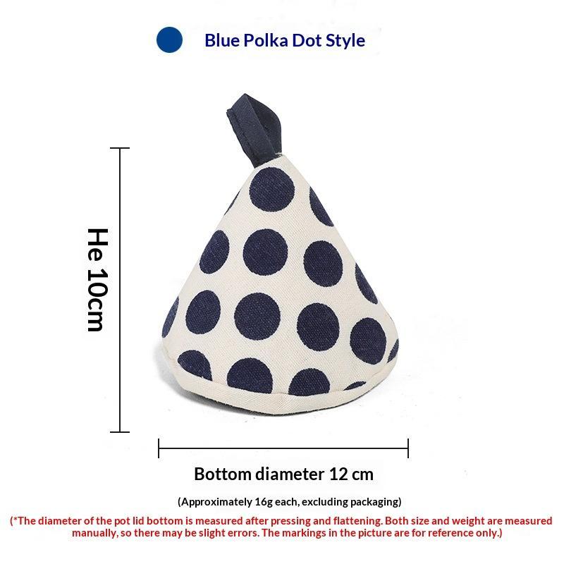 Cotton Linen Polka Dot Triangular Pot Handle Holders Heat Insulation Hanging Loop Perfect For Kitchen Cooking Baking