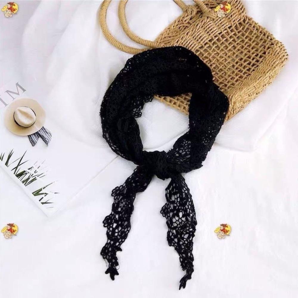 Slim Fit Hip Curtain Lace Trim Apron Wrap Skirt Trendy Triangular Headscarf  Women