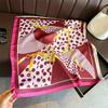 Chain polka dot simulation silk printing silk scarf square scarf high-end shawl sunscreen neck small square scarf headscarf scarf women