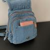 Vintage Solid Color Denim Backpack Large Capacity Multifunctional Chest Bag