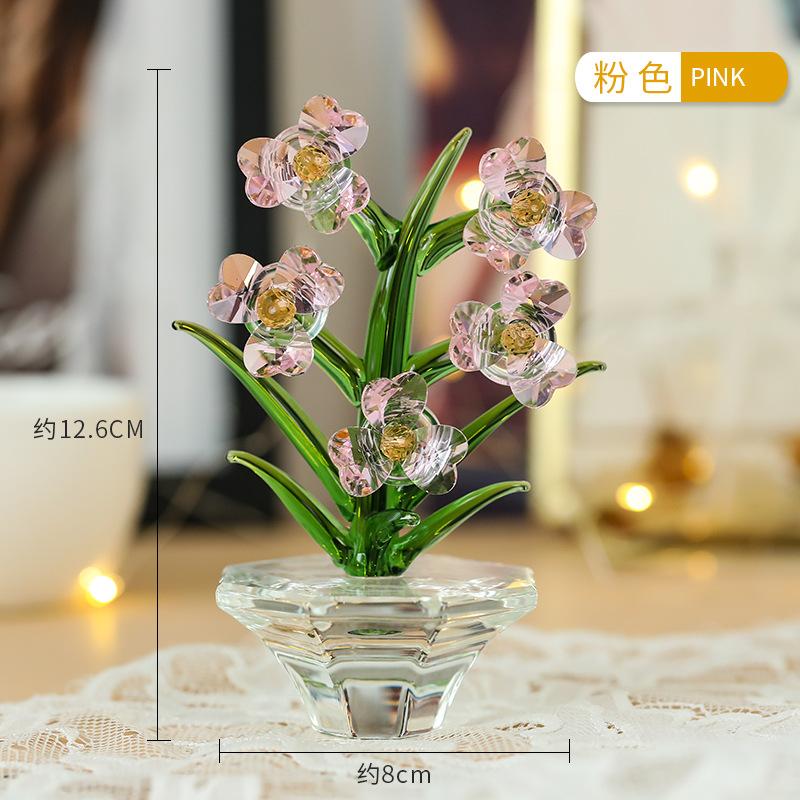 Křišťálové sklo řemeslná orchidej ozdoba obývací pokoj stolní ozdoba