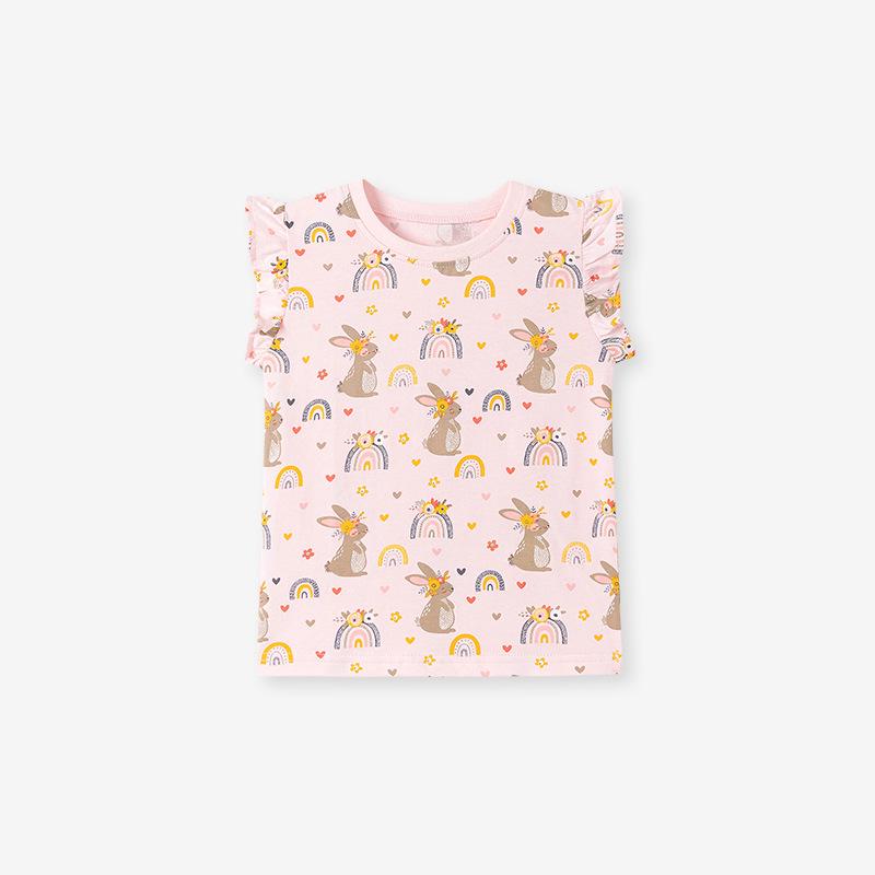 Little Maven Niedliches Kaninchen Sommer T-Shirt - Kurzarm Oberteil für Kinder (Europäischer und amerikanischer Stil)