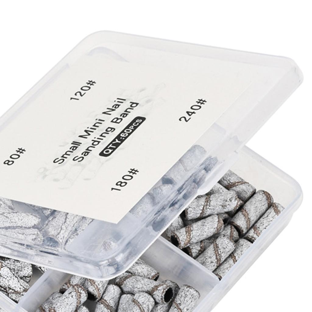 80/120/150/180/240Grit Nail Sanding Bands for Nail Drill Fine Grit Nail Sanding Bands Nail Drill Sanding Bit Manicure
