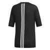 Adidas Round Neck Striped Knit Short Sleeve T-Shirt Women Tops Black EB3820