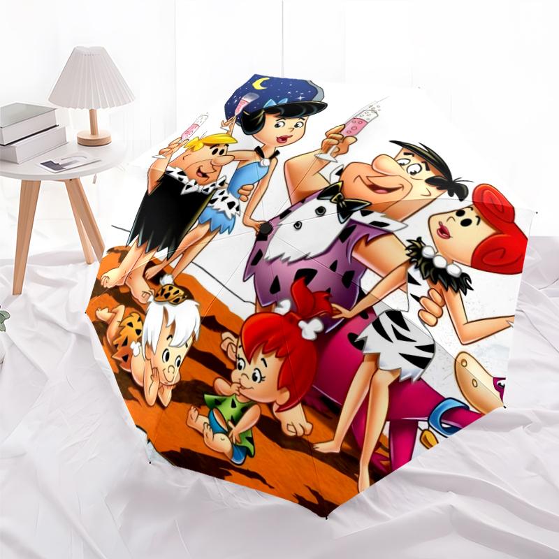 Flintstones Fashionable Automatic Opening/Closing Folding Umbrella. Portable and Foldable, Ideal for Gift, Travel, and Daily Use.