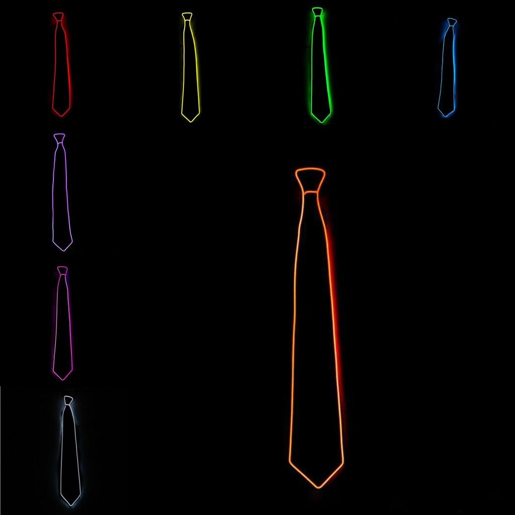 Led Glow Tie Vibrant Colorful Light-up Tie For Parties Bars And Ktv Events