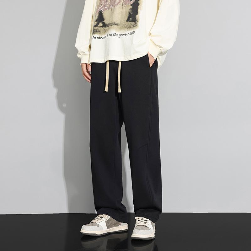 

Весна и Осень новые драпированные прямые мужские повседневные спортивные штаны высокие универсальные свободные зеленые брюки мужские 3XL