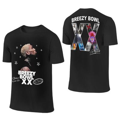 Humorous Chris Brown Breezy Bowl XX Tour 2025 T-Shirt Men Women O Neck 100% Cotton T Shirt Rapper Tee Shirt 4XL 5XL 6XL Clothes