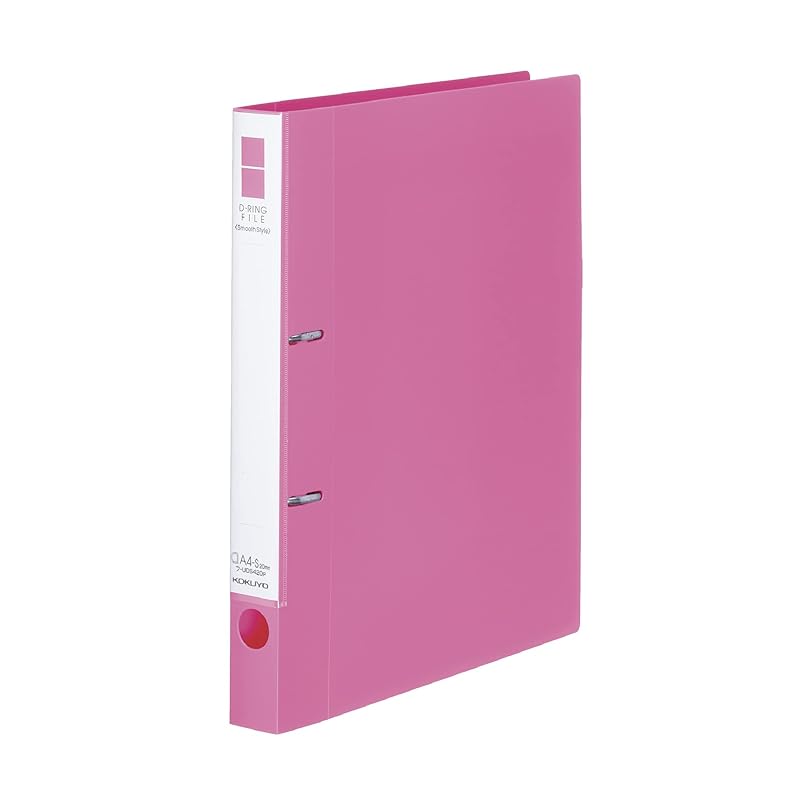 

Kokuyo D ring file smooth style A4 2 holes 200 sheets capacity pink Fu-UDS420P