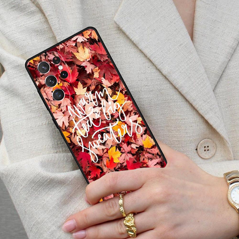 Autumn Spring Season Leaves Cell Phone Case for Samsung Galaxy S26 Ultra S25 S24 S23 S22 S21 S20 Note10 Cover