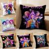 Pop-Cartoon Movie K-Pop Demon Hunters Pillow Case Silky Elegant Comfort Sofa Bed Invisible Zipper