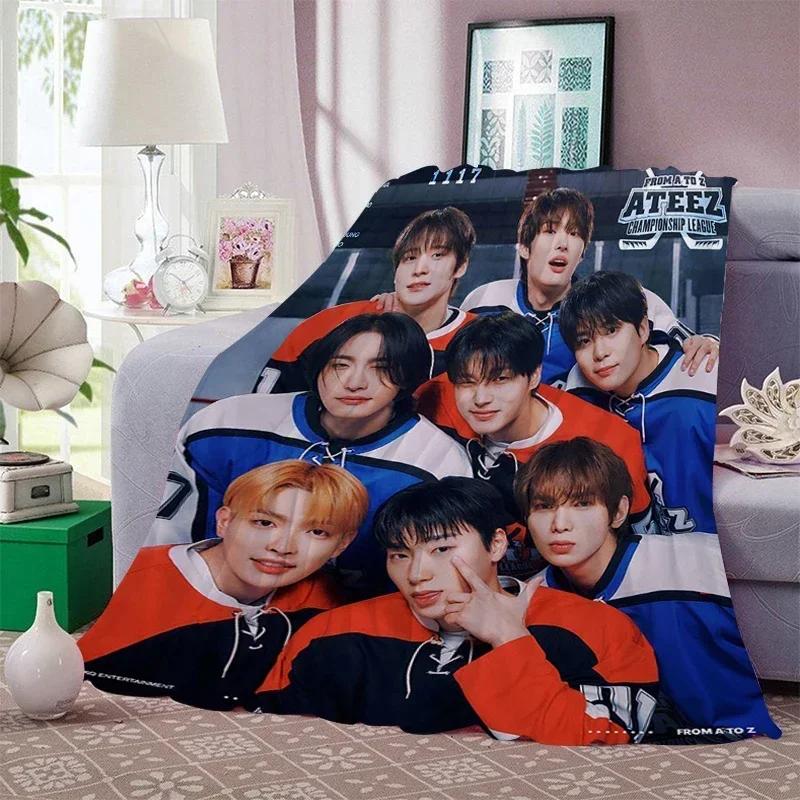 Nap Blanket Sofa Winter A-Ateezs Warm Bed Fleece Camping Custom Decorative Fluffy Soft Blankets King Size Microfiber Bedding