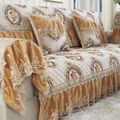 Luxury Big Flowers Sofa Sets Cover Thick Sofa Slipcovers 18cm Hem Soft Towel Lace Decor Couch Cushion for Living Room Mat 1pcs