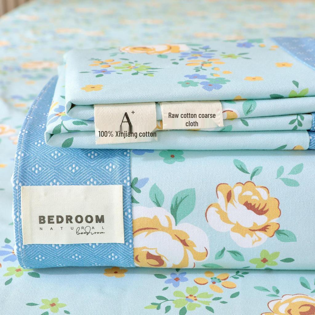 A-Class 100% Cotton Coarse Cloth Soft Bed Sheet for All Seasons