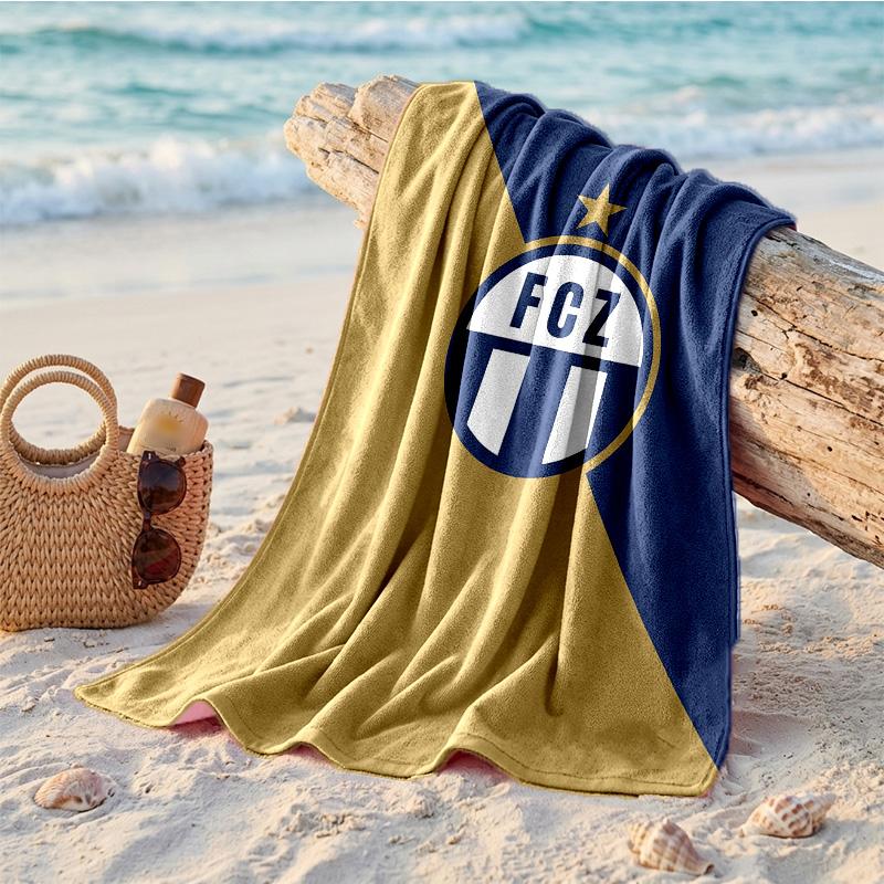 FC Zürich Print Microfiber Beach Towel Quick Dry Absorbent Large Towel For Beach Swimming Travel