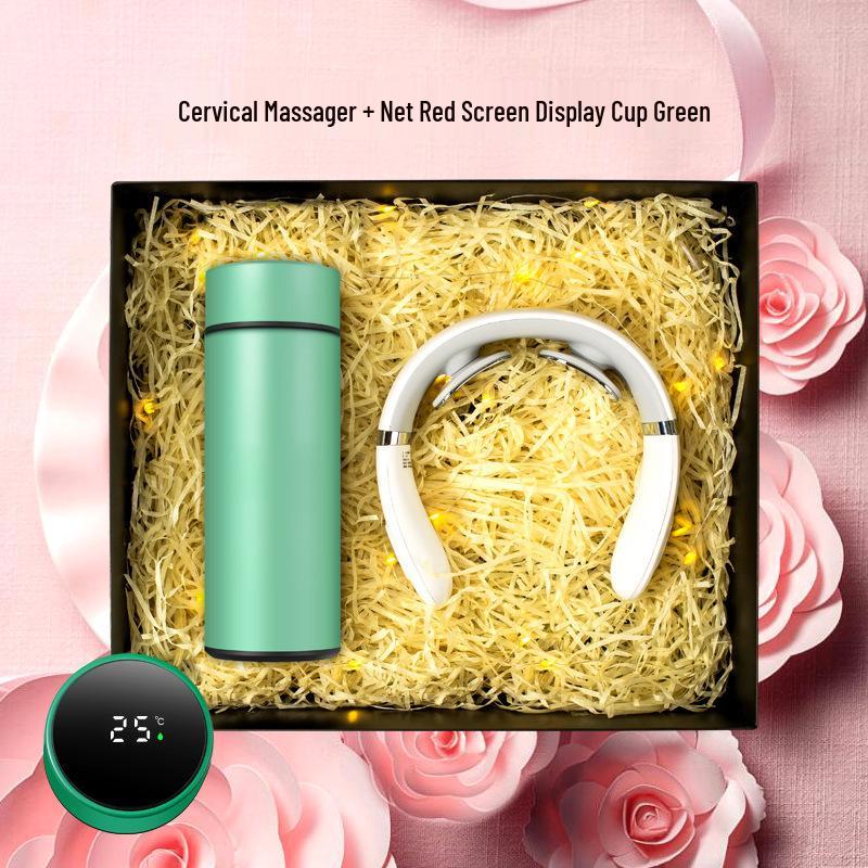Cervical Spine Massager & Thermos Gift Set for Company Events and Client Souvenirs
