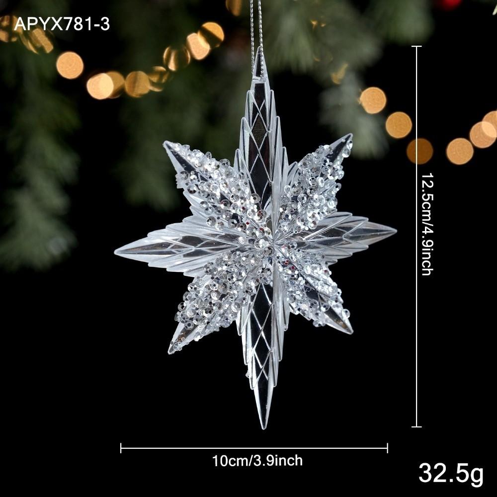 Acrylic Hanging Christmas Ornaments Clear Snowflake Ornaments Deer Ornaments Holiday Home Decor