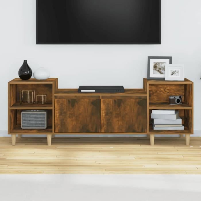 821193 vidaXL TV Cabinet Smoked Oak 160x35x55 Cm Engineered Wood