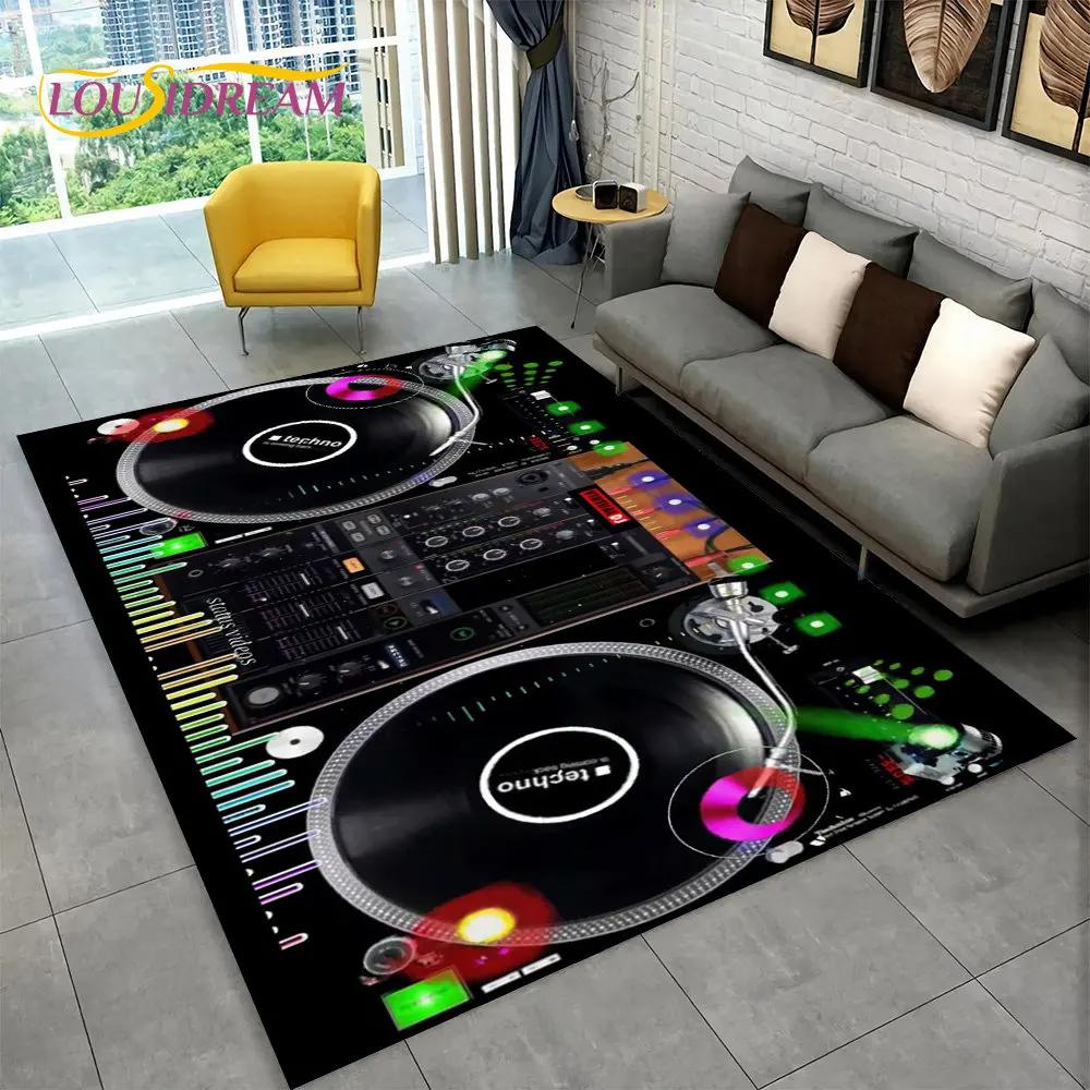 3D DJ Music Screen Keyboard Area Rug,Carpet Rug for Living Room Bedroom Sofa Doormat Hallway Decor,Sport Yoga Non-slip Floor Mat