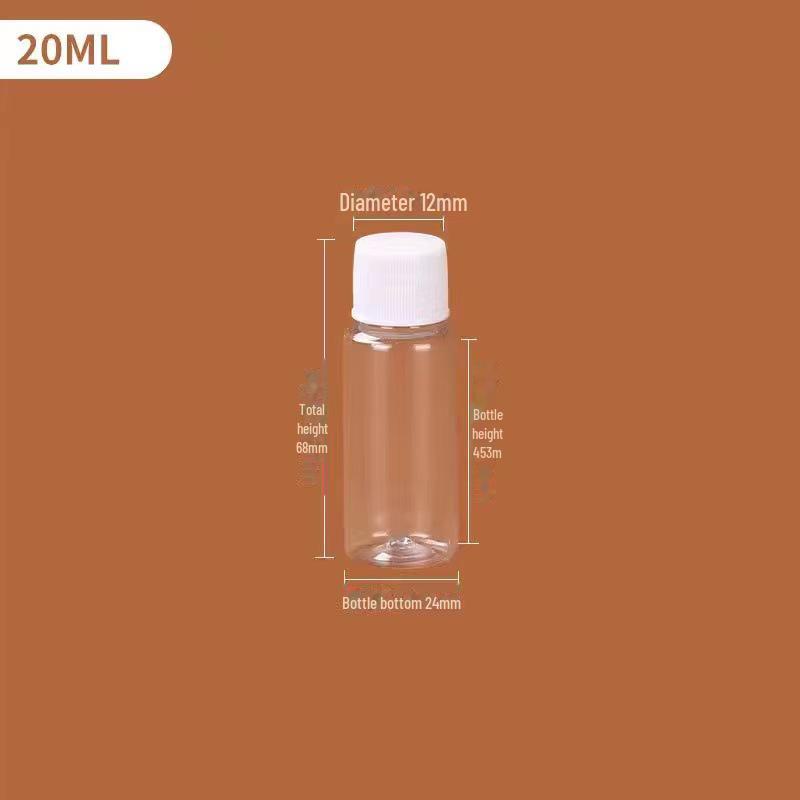 Transparent Plastic Bottle with Lid - Empty Small Trial Pack for Alcohol or Honey - Large Mouth Capsule Bottle