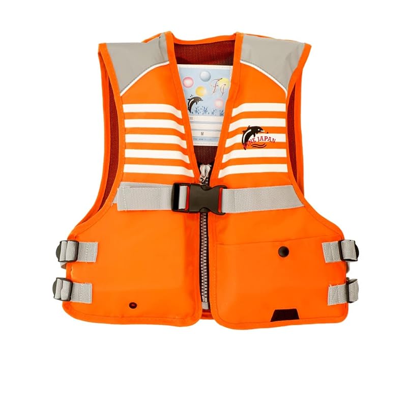 Fine Japan Junior Floating Vest FV-6116 - Kids' Floating Vest for Fishing, River Play, and Water Activities - Reflective Material, Adjustable Belt,